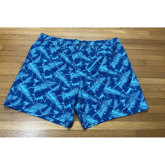 Eddie Bauer Swim Trunks Mens XL Blue Floral  Mesh Lined Shorts - Picture 1 of 5